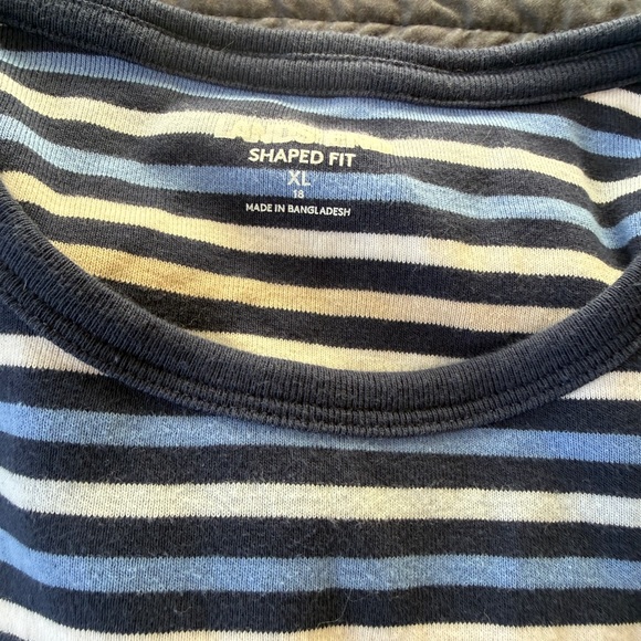 Lands' End women’s set of two XL Multicolor Striped Tees - Picture 4 of 9